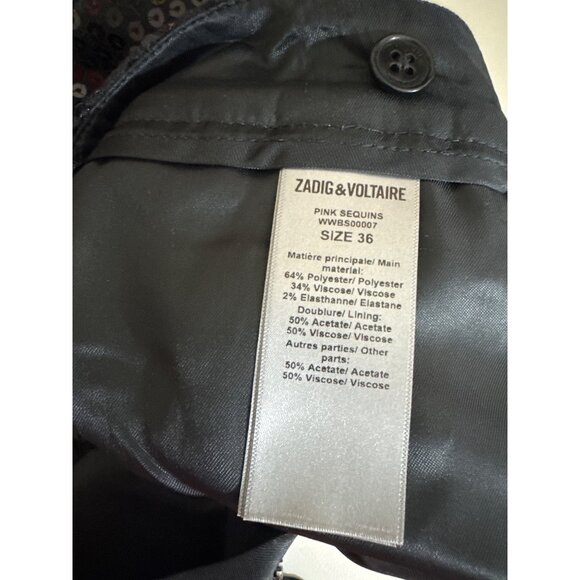 Zadig & Voltaire Vive Sequins Jacket & Shorts Set Size 36/S - Picture 5 of 5